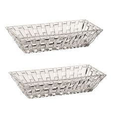 Набор тарелок Bossa Nova Bowl Rectangular 17cm Set of 2, 36 мм, хрусталь, Nachtmann, фото 