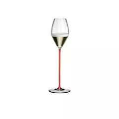 Бокал для шампанского High Performance Champagne Glass Red, красная ножка, 375 мл, 32.5 см, Riedel, фото 
