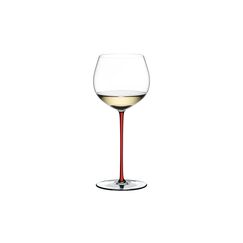 Бокал для белого вина Oaked Chardonnay, 620 мл, прозрачный/красный, хрусталь, серия Fatto a Mano, Riedel, фото 