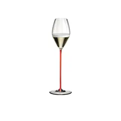 Бокал для шампанского High Performance Champagne Glass Red, красная ножка, 375 мл, 32.5 см, Riedel, фото 