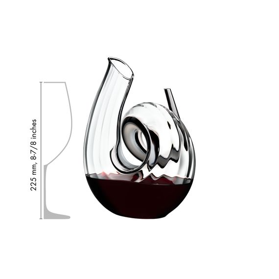 Декантер CURLY FATTO A MANO BLACK/WHITE/BLACK OPTICAL 1.4 л, 26.5 см, Riedel, фото , изображение 2