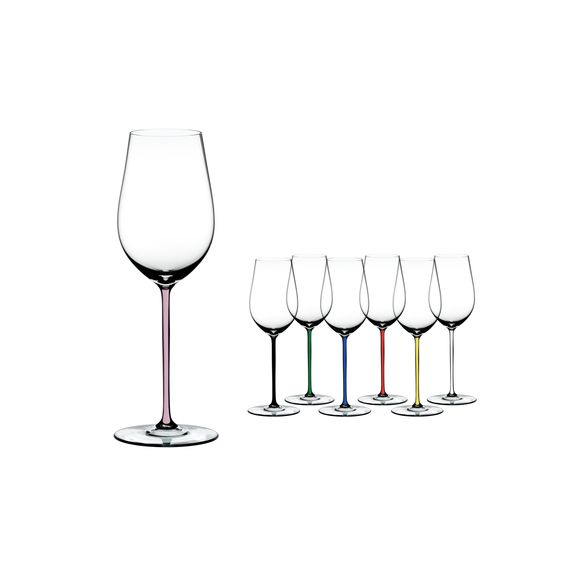 Бокал для вина RIESLING/ZINFANDEL с розовой ножкой, 395 мл, 25 см, хрусталь, серия Fatto a Mano, Riedel, фото , изображение 3