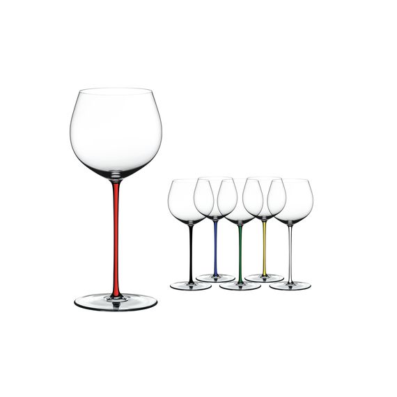 Бокал для белого вина Oaked Chardonnay, 620 мл, прозрачный/красный, хрусталь, серия Fatto a Mano, Riedel, фото , изображение 3