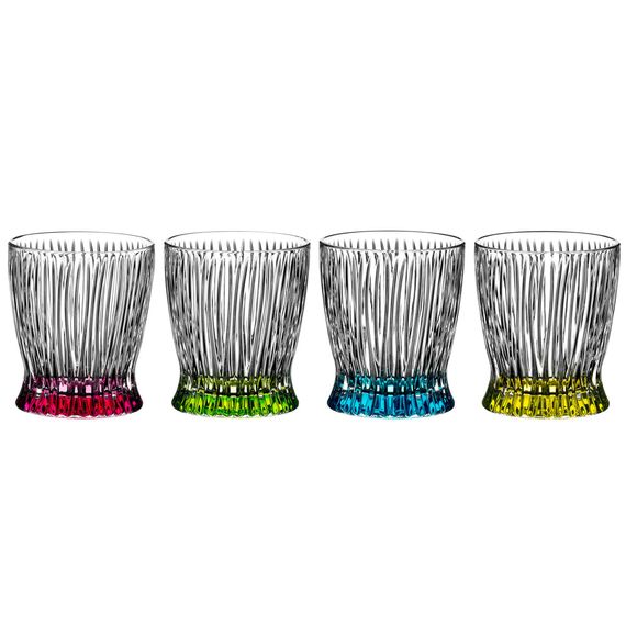 Набор из 4-х хрустальных стаканов Fire Whisky Baby Blue 5515/44S1, 295 мл, прозрачный/разноцветный, серия Tumbler Collection, Riedel, фото 