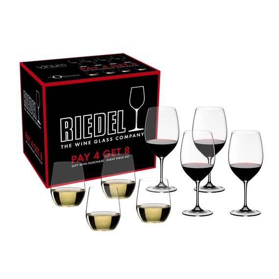 Набор бокалов Vinum Pay 4 Get 8 Value Gift Pack Cabernet Sauvignon/Merlot (Bordeuaux), 8 шт., 5416/59, Riedel, фото 