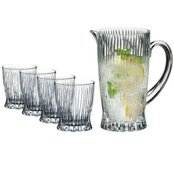 Набор для напитков Cold Drinks из 4-х хрустальных стаканов и кувшина 5515/23S1, прозрачный, серия Tumbler Collection, Riedel, фото 