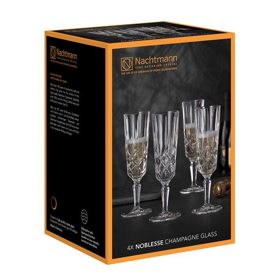 Набор бокалов для шампанского 4 шт., 155 мл, Noblesse, хрустальное стекло, Nachtmann, фото , изображение 4