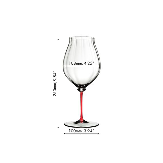 Бокал для красного вина Pinot Noir 4884/67R, 830 мл, красная ножка, серия Fatto a Mano, Riedel, фото , изображение 3