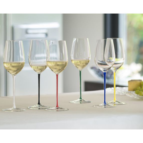 Бокал для вина Riesling/Zinfandel, 395 мл, прозрачный/бирюзовый, хрусталь, серия Fatto a Mano, Riedel, фото , изображение 4