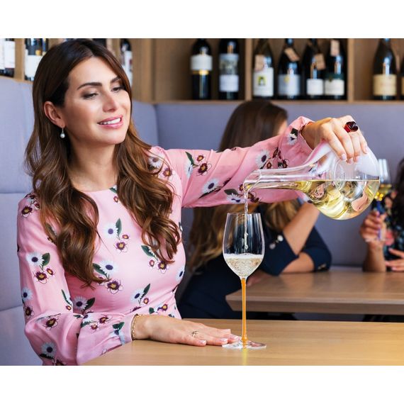 Бокал для вина Riesling/Zinfandel, 395 мл, прозрачный/оранжевый, хрусталь, серия Fatto a Mano, Riedel, фото , изображение 2