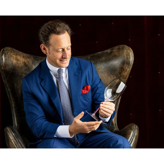 Бокал для красного вина Cabernet/Merlot ручной работы 4900/0MA, 709 мл, сиреневая ножка, серия Fatto a Mano, Riedel, фото , изображение 2