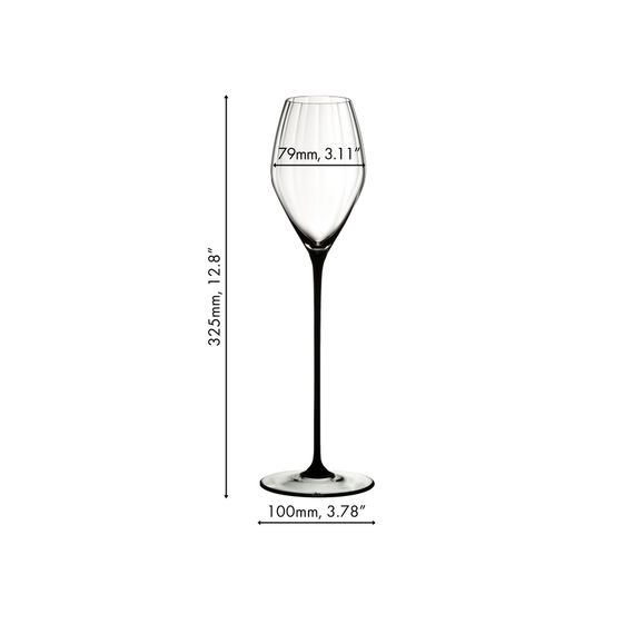 Бокал для шампанского High Performance Champagne Glass  Black, черная ножка, 375 мл, 32.5 см, Riedel, фото , изображение 2