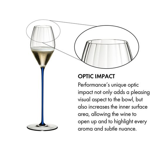 Бокал для шампанского High Performance Champagne Glass 4994/28D, темно-синяя ножка, 375 мл, Riedel, фото , изображение 2