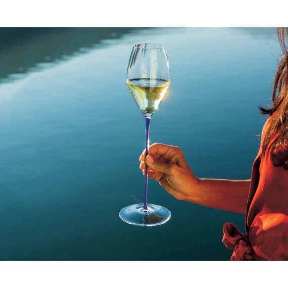 Бокал для шампанского High Performance Champagne Glass 4994/28D, темно-синяя ножка, 375 мл, Riedel, фото , изображение 3