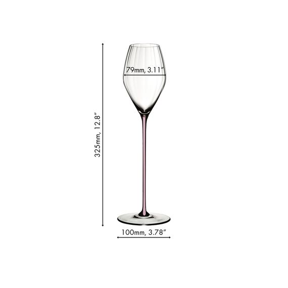 Бокал для шампанского High Performance Champagne Glass Pink, розовая ножка, 375 мл, 32.5 см, Riedel, фото , изображение 2