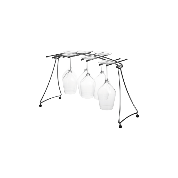 Egouttoir pour verres à dégustation, L41,9 см, W5,6 см, H22,1 см, никелированный металл, резиновые наконечники, Франция, L'Atelier du Vin, фото 