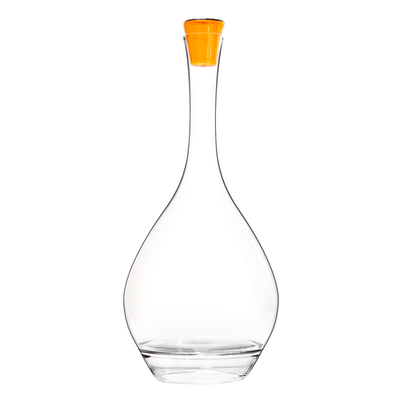 Carafe Perchée Ronde, Графин 750 мл, D15 см, H32,5 см, размер желтой крышки: D3,8 см, H4,5 см; бессвинцовый хрусталь, Франция, L'Atelier du Vin, фото 